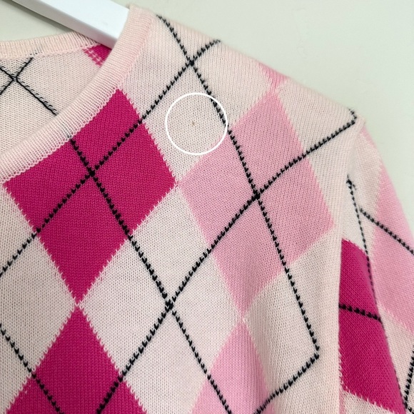Burberry Argyle Plaid Pink Sweater Mean Girls - Picture 2 of 11